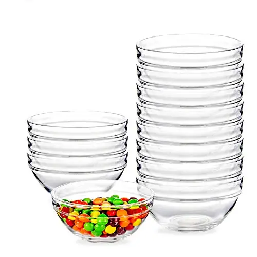 Wholesale 4/5/5.5/7/8 Inch Clear Salad Bowls Transparent Glass Mixing Bowl Big Siez Glass Bowls