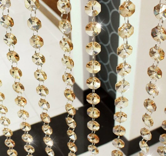 Золотые нити шампанского стеклянные хрустальные гирлянды для свадьбы или украшения дома