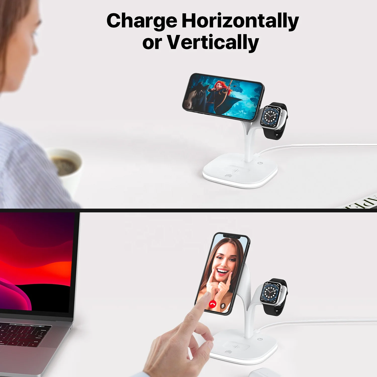 Fast 15W Station Universal Stand For Iphone 13 Phone 3 in 1 magnet Wireless Phone Charger