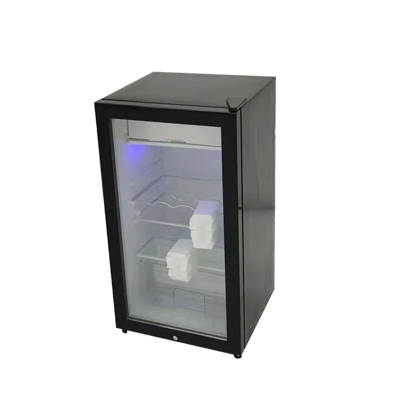 Black Beverage Cooler Refrigeration Equipment Mini Fridge Glass Panel Refrigerator Display Refrigerator Wine Cooler Cabinet