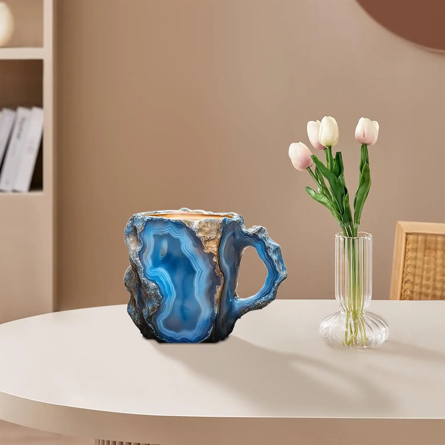 2024 Factory Wholesale 400ml Like Mineral Crystal Coffee Mugs Resin Cups Customizable Packaging Novelty Cup