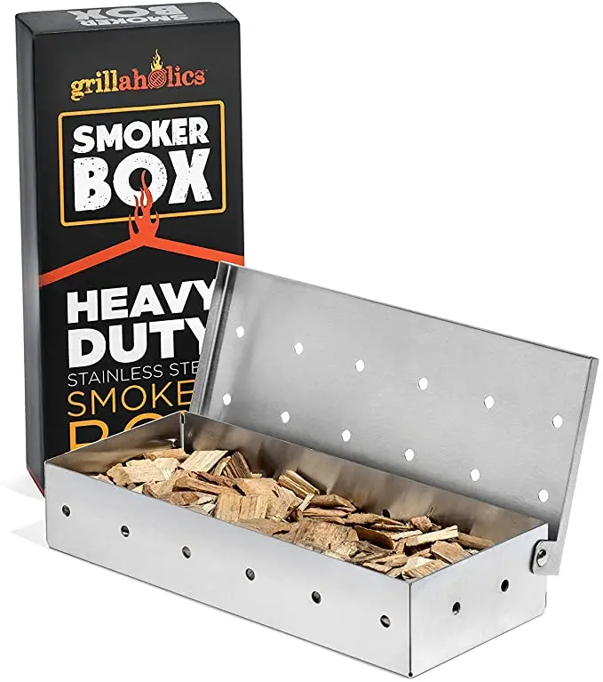 Grillaholics Smoker Box, Top Meat Smokers Box in Barbecue Grilling Accessories, Add Smokey BBQ Flavor on Gas Grill or Charcoal G