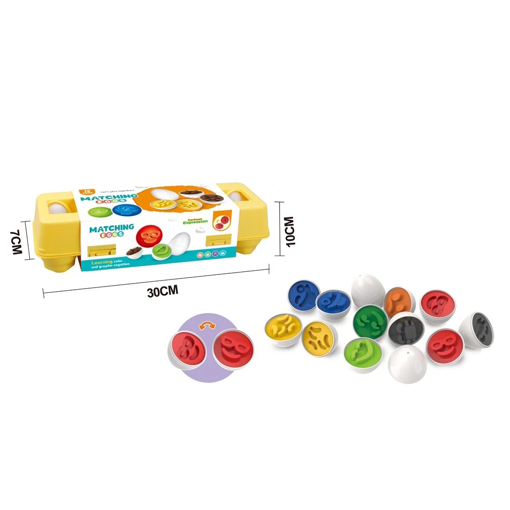 Early Educational Toy Smart Matching Eggs Plastic Baby Fruits and Vegetables Pairing Puzzle 12PCS Game