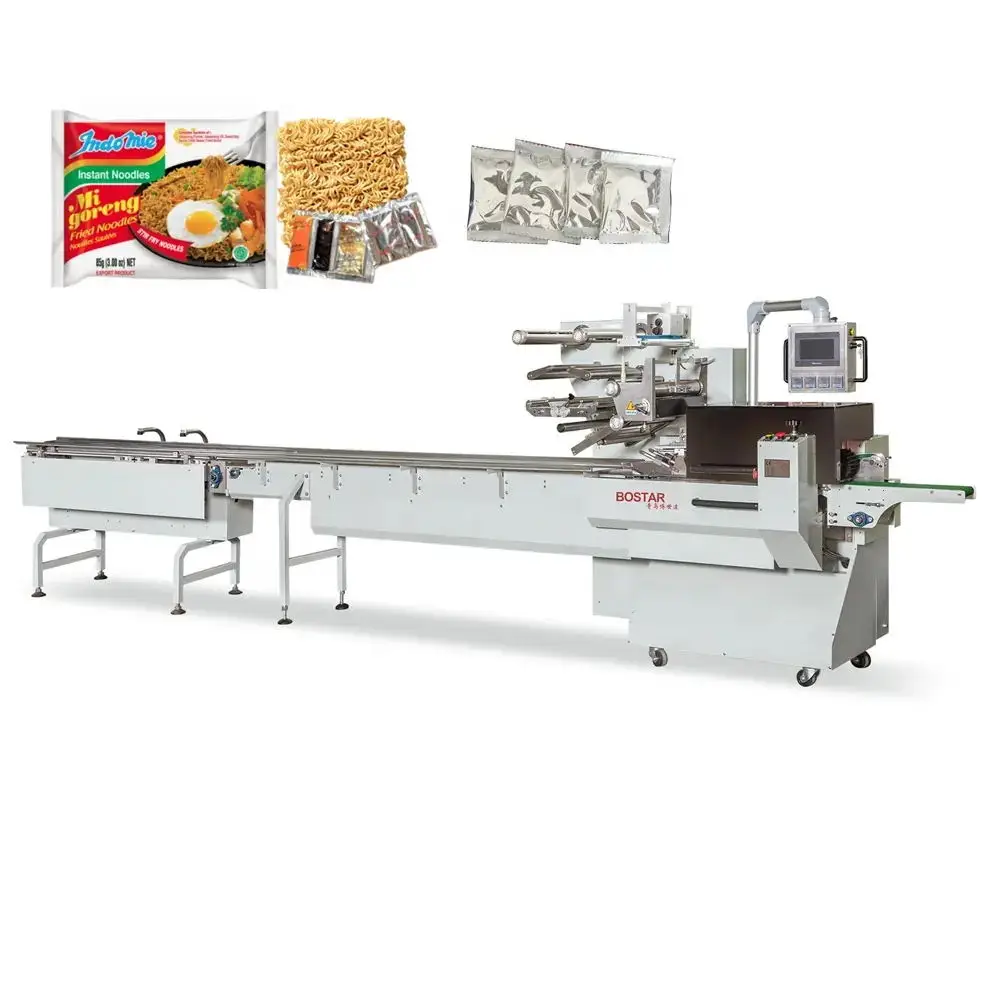 full automatic pouch food pillow bag packet packing packaging machine for instant noodle block