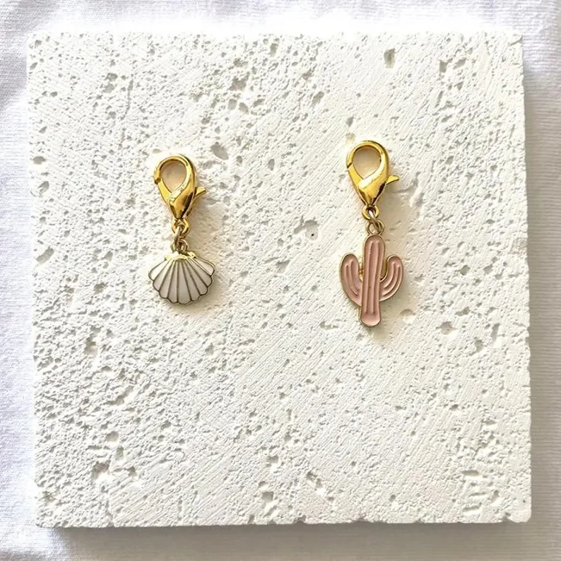 Custom Shoe Accessories Shoelace Charms for Sneakers, Colorful Enamel Cactus Seashell Charms Shoe Jewelry Sneaker Shoe Charms