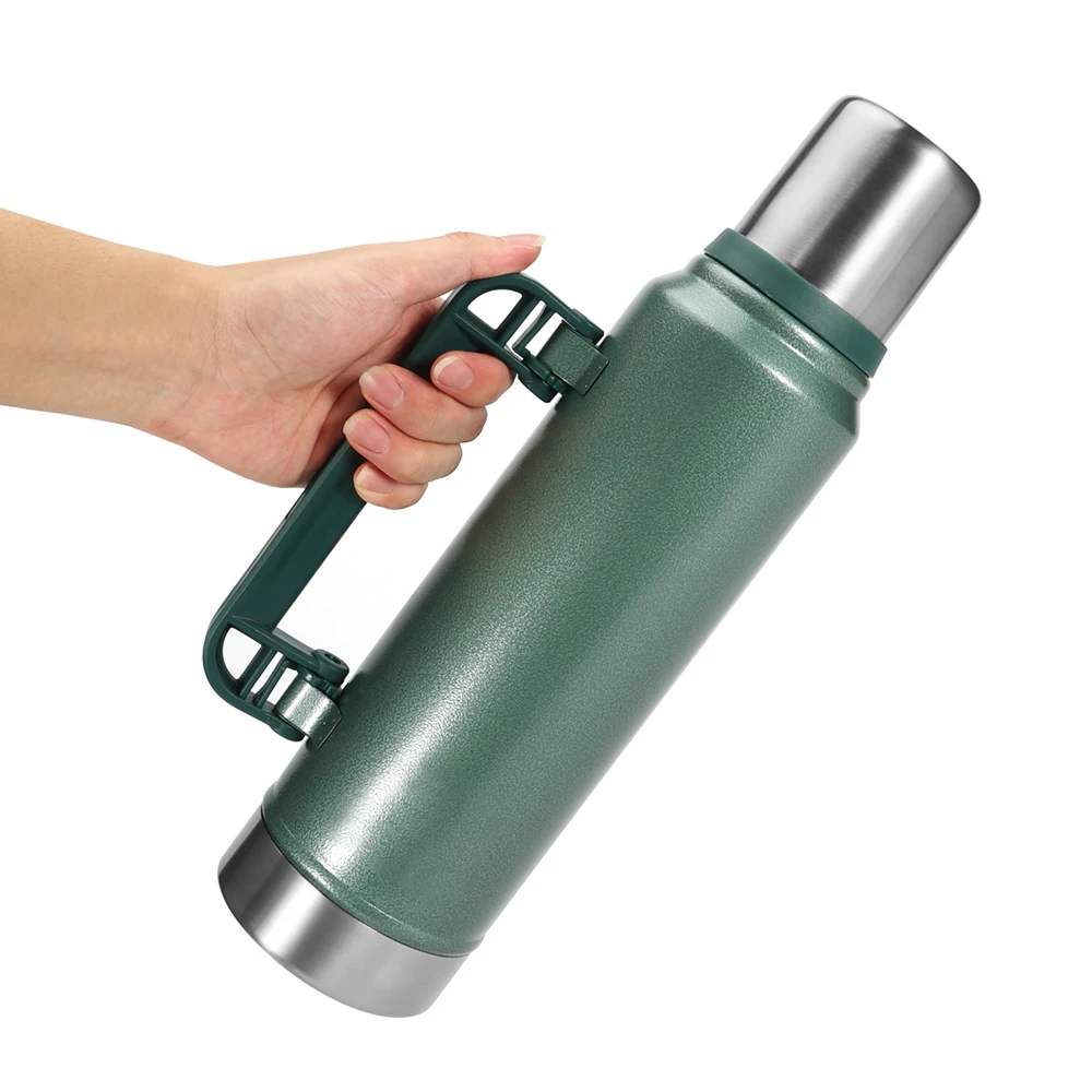 Factory Directly Sale Portable Camping Stainless Steel Large Capactity Vacuum Flask With Handle
