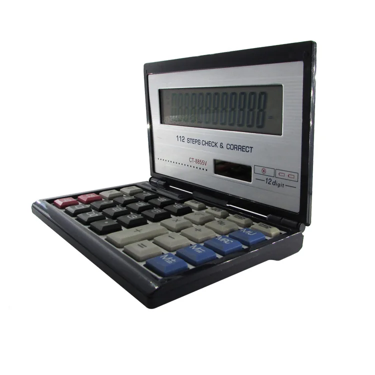 Desktop Dual Power Solar Big Size 12/14 digit Function Foldable Laptop Calculator 8855V