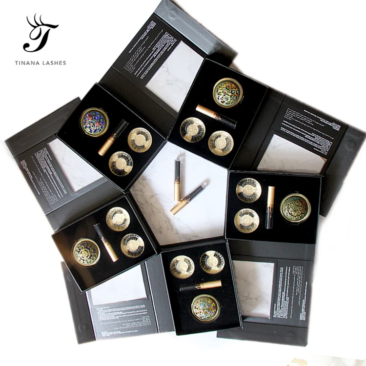 3d magnetic eyelashes eyeliner magnetic eye lashes magnet glue eyelash custom eyelash packaging