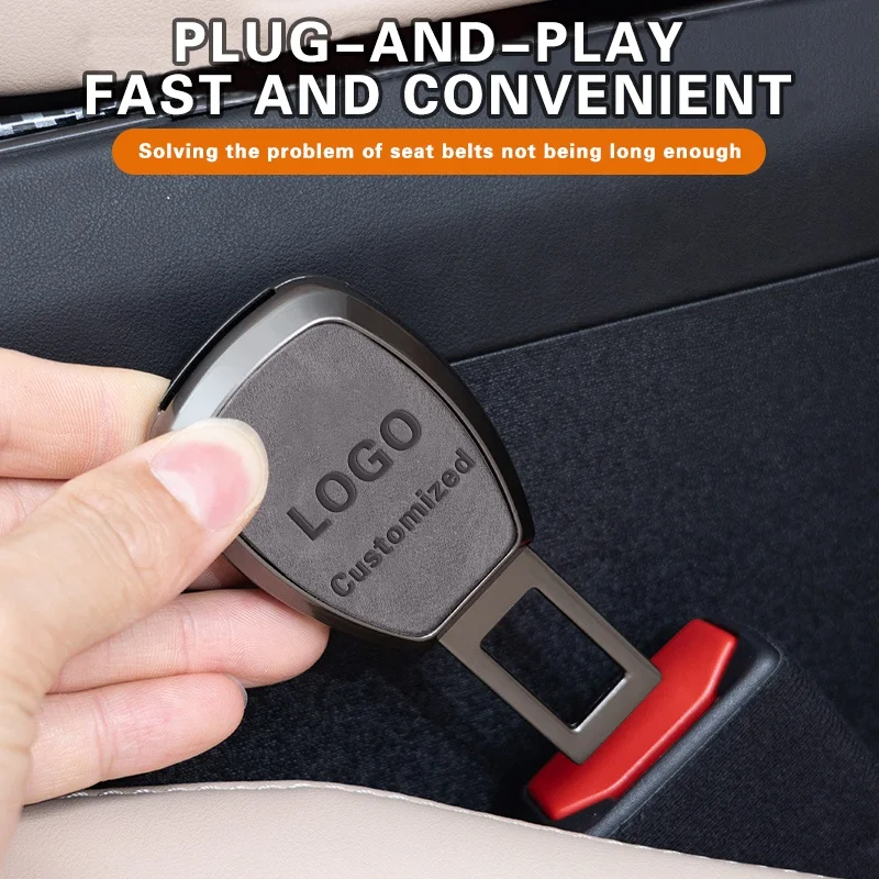 2 Pas Universal Car Safety Seat Belt Extender Customized All Car Logo Auto Seat Belt Extender