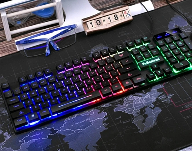  Проводная Механическая игровая клавиатура logitech 2021 KM320 USB 2 0 со светодиодной