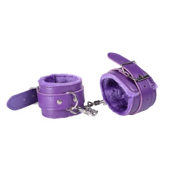 4 Color Leather Handcuffs Adult Sex Products Plush Anklecuffs Restraint Bondage Handcuffs For Couple Sex Toys