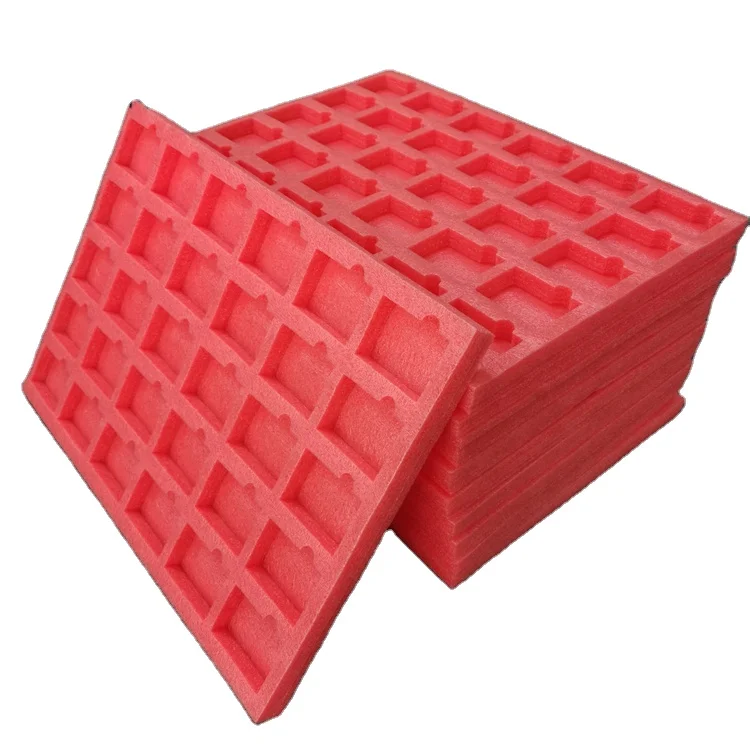Custom pink ESD EPE foam material sheet packaging insert tray