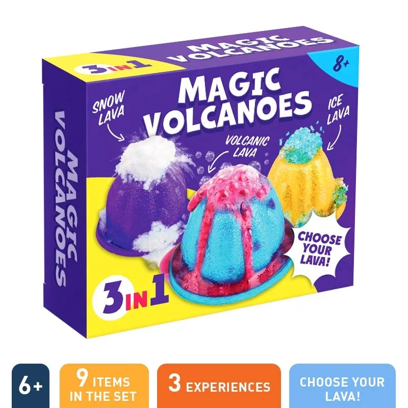 DIY Science Experiment 3in1 Volcano Model Kit Make Your Unique Lava Toys Craft Kits For Kids DIY