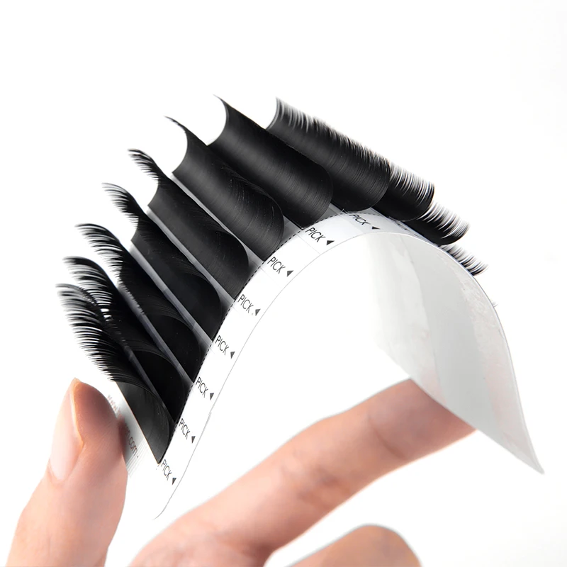 Colorful Flat Eyelash Extension Caramel Lashes 0.15 0.20 Thickness Ellipse Flat Eyelash Extension