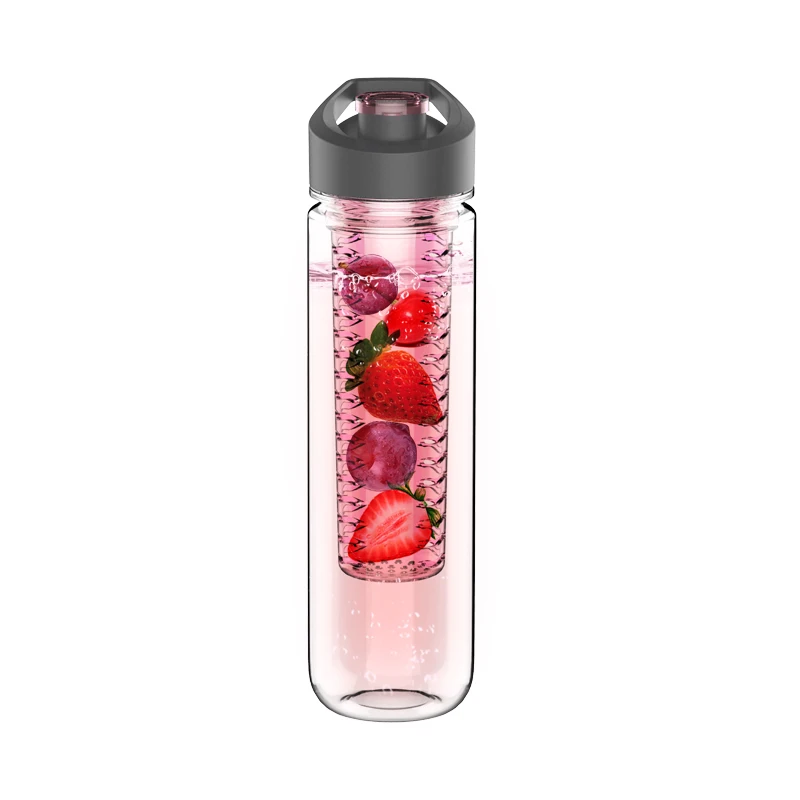 High Quality Free Bpa Infused Fruit Infusion Packaging Containers Sport Acrylic Plastic Infuser Water Bottle