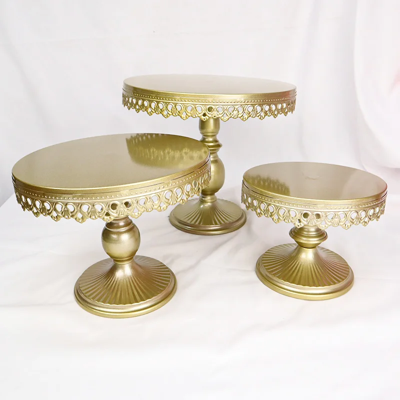 3pcs Cake Stand Set Decorating Display Decoration Cake Table Pink Blue White Black Metal Wedding Dessert Cake Stand 3pcs set