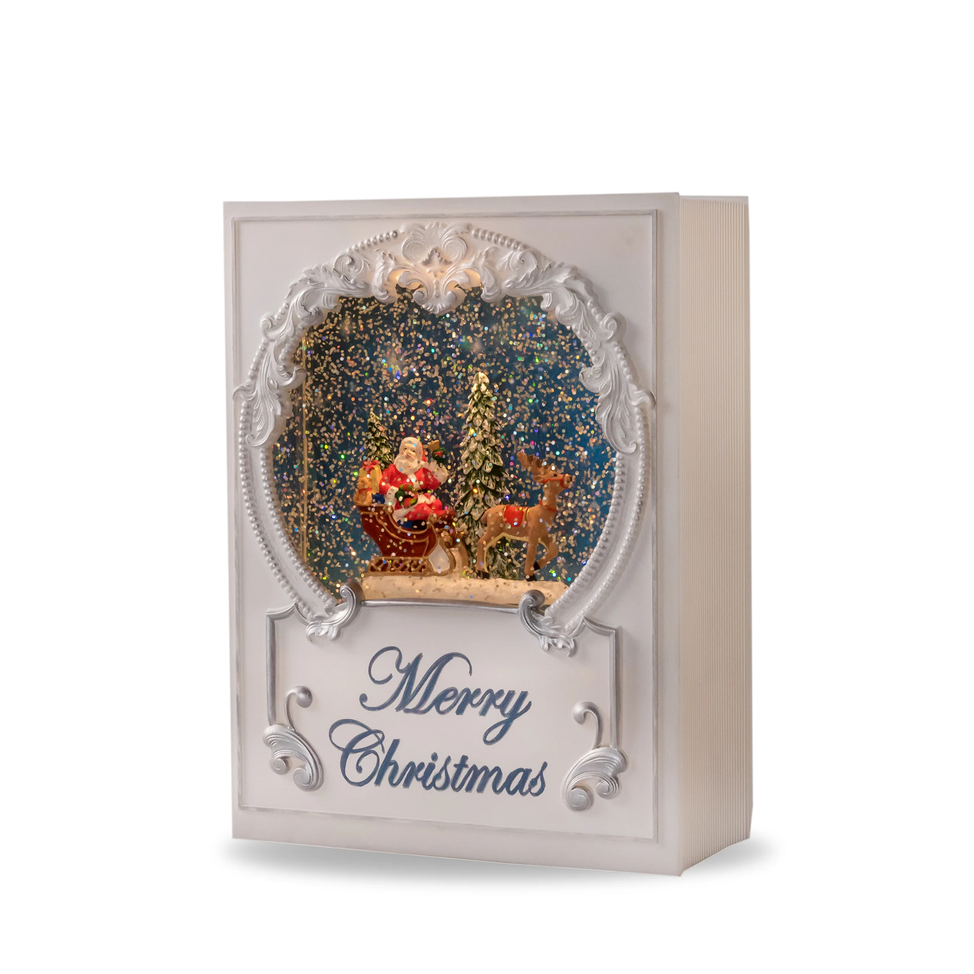 Merry Christmas Plastic Custom Wholesale Cheap Vintage Books Water Popular Supplier Hand-made Delicate Christmas Snow Globe