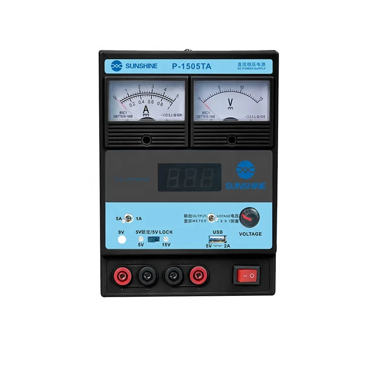Новый Солнечный свет P-1505TA Высокая Точность DC источник питания 15V 5A USB выход