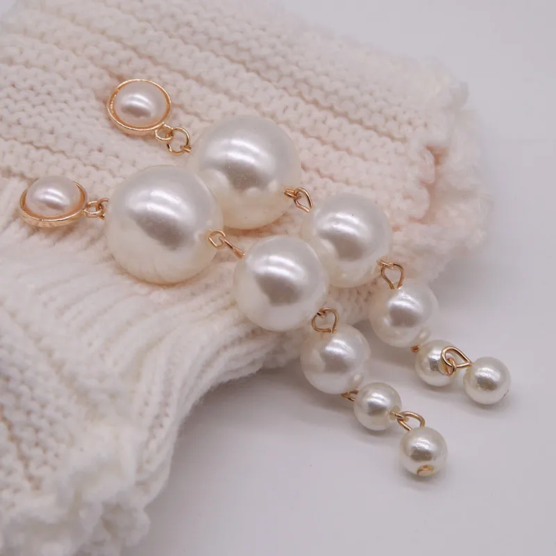 Fashion imitation pearl long earrings size pearl tassel earrings wholesale gift women earrings