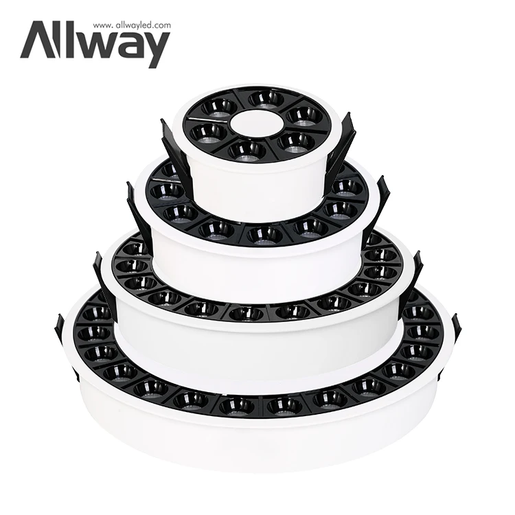 ALLWAY 2023 Newest Design Black Downlight Recessed Cabinet Hotel Shop 8W LED Down Lights Lamp
