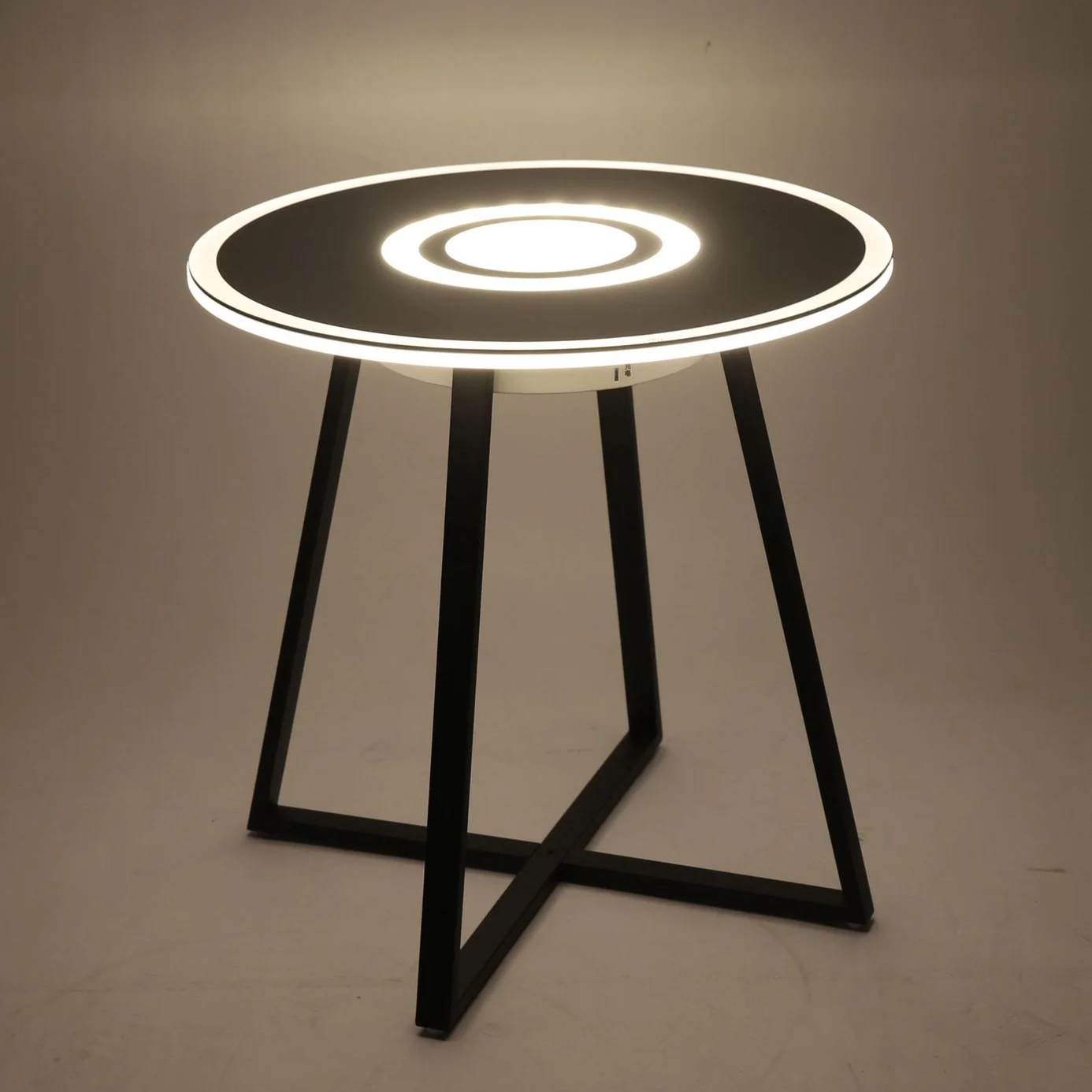  Touch Screen Smart Coffee Table with LED Lights Tempered Glass Top HiFi Music Sided for Living Room Apartment Party