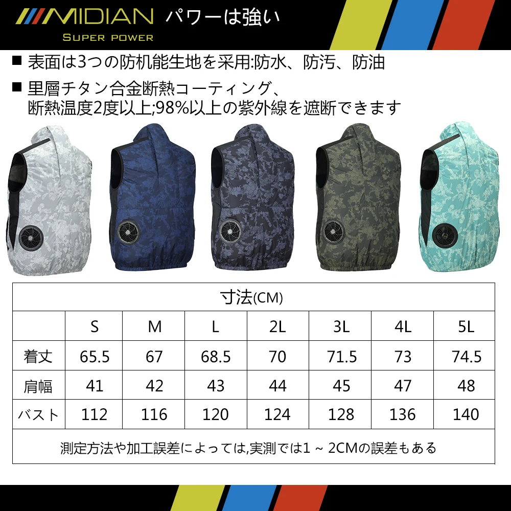 Unisex heatstroke protection 18V rechargeable battery powered electric air cooled jacket fan vest Summer High Temp Outdoor