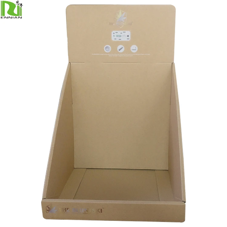 Customized Cardboard Counter Display Stand Colored Paper Kraft  Retail Corrugated Display