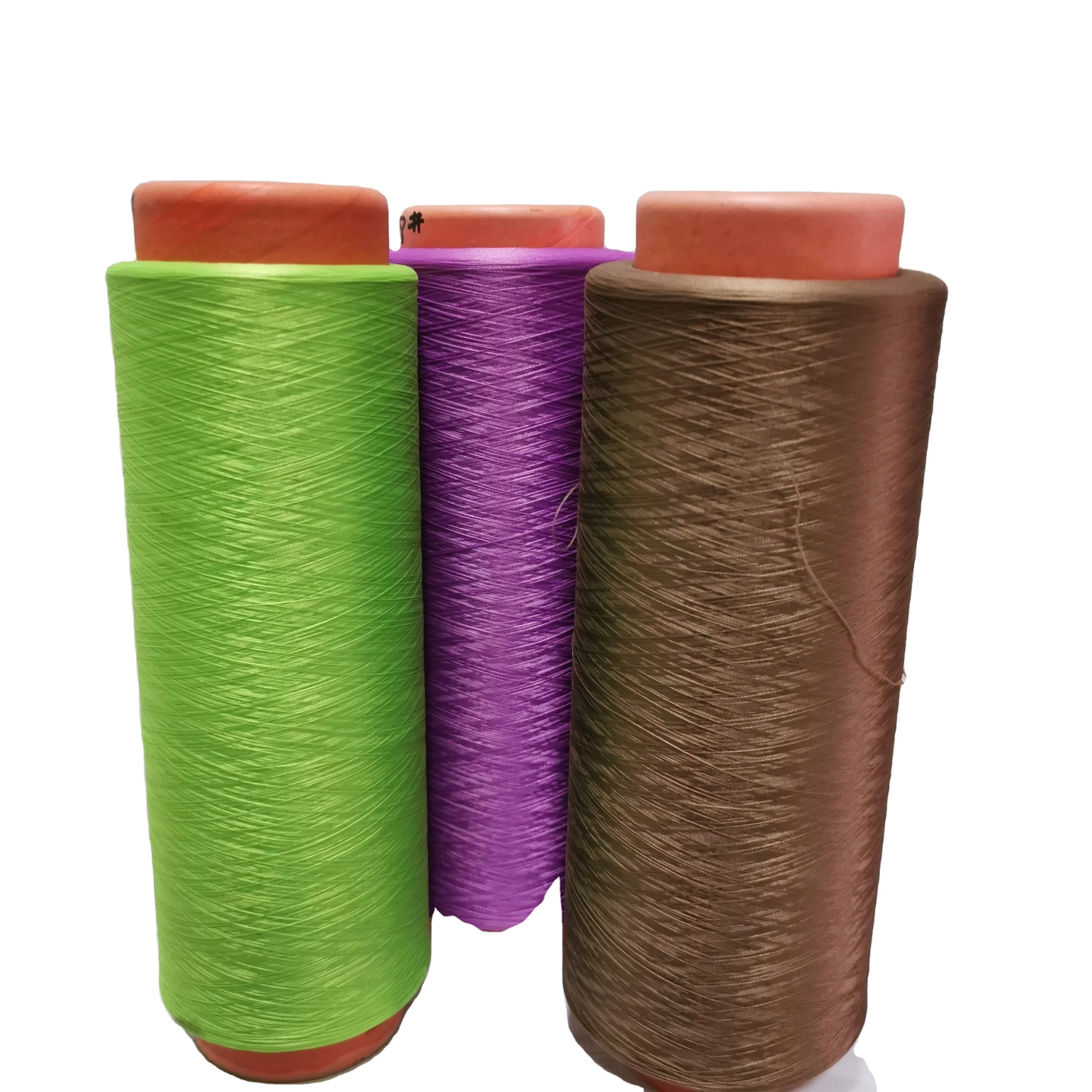 DTY 150D/48F Stock Factory Sales light blue HIGH COLOR FASTNESS Dope Dyed Recycle GRS Polyester Texture Yarn for knitting