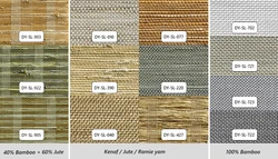 Deyi Smart cordless natural grass bamboo jute ramie yarn woven wood blackout liner motorized smart roman shades