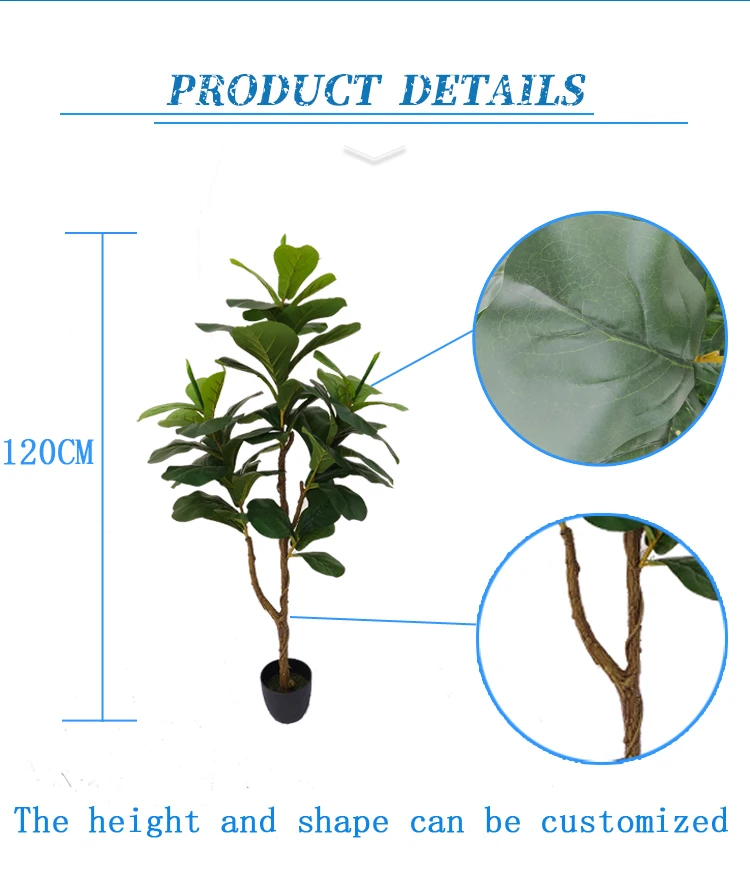 Nature Garden Fiddle Fig Green Plant Artificial Tree Decorative