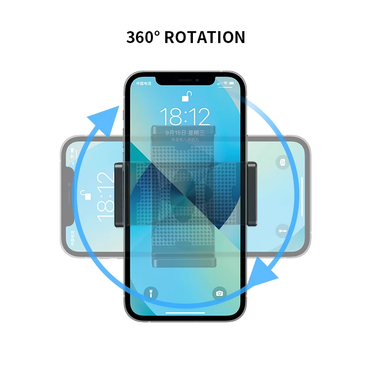 New Design ABS Foldable Double Car Cup Holder Phone Mount Silicon Adjustable 360 Rotation Dual Phone Holder Cup For Car