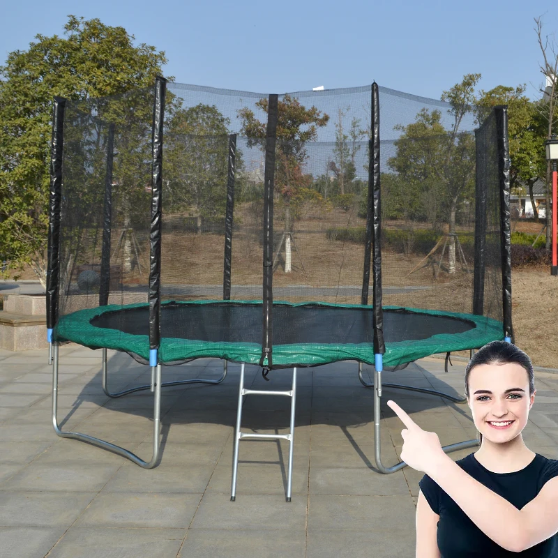 Promotion price high quality 10FT outdoor gymnastics competition trampoline with safety net