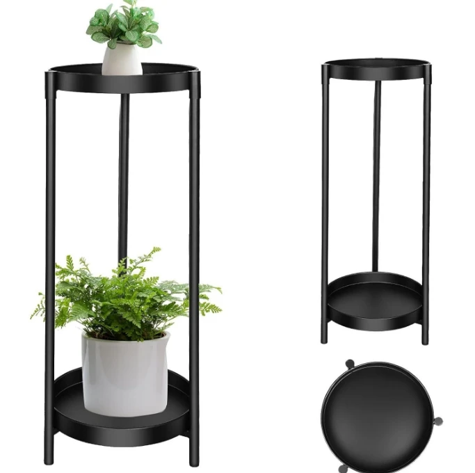 planting/round Black circular plant rack diameter 25 * height 80 Black (combination)