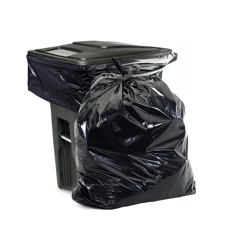 Big Capacity Trash Bag Heavy Duty 55 Gallon Recyclable Flat Black Hotel Extra Large Commercial Garbage Bag Black Trash Bags