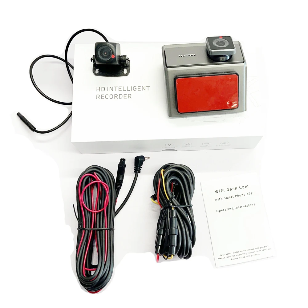 Three channels recorder real 2K resolution 1k in car back 1k dash cam wifi car dvr infrared induction wide angle full glass lens