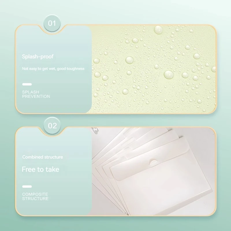 Deli PM322 Document Bag Orange Test Paper Storage Bag Multi-layer Folder Free Combination Inserts Student Book Clips Information