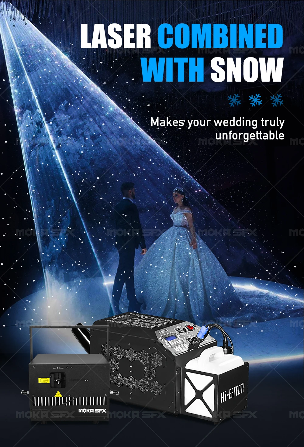 MOKA 3w 6w 10w 20w Laser Show ILDA 3d wedding lazer with snow machine Projector  Disco Stage Full Color Lazer Animation Dj Lazer