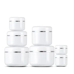 High Grade PP Empty Round White Cosmetic Plastic Jar with Liner for Skin Care Cream Box Packaging