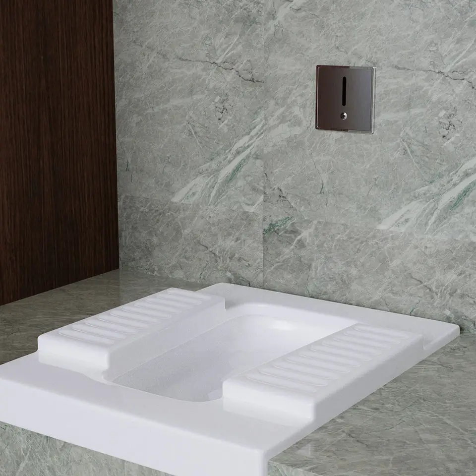 Push Button Auto Concealed Toilet Hands Free IR Sensor Flush Touch-less Sensor Flush Valve