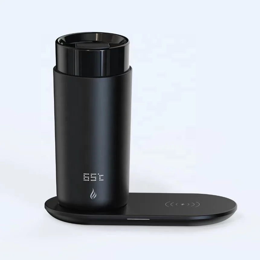 Custom Smart Water Tumbler Travel Sublimation Double Wall Stainless Steel Vacuum Insulated  Coffee Mug with Wireless Charging