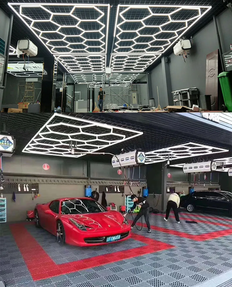 Factory wholesale Easy Assembly Commercial Hexagon Light For Shop Use car wash station light