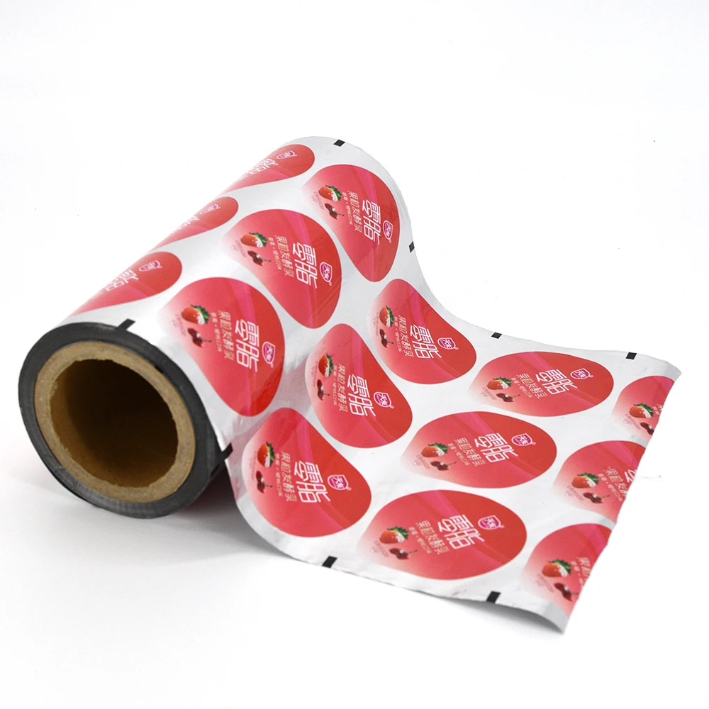 Luckytime Aluminum Foil heat Sealing lid film in roll for PP PET cups eight consecutive yogurt water beverage cups