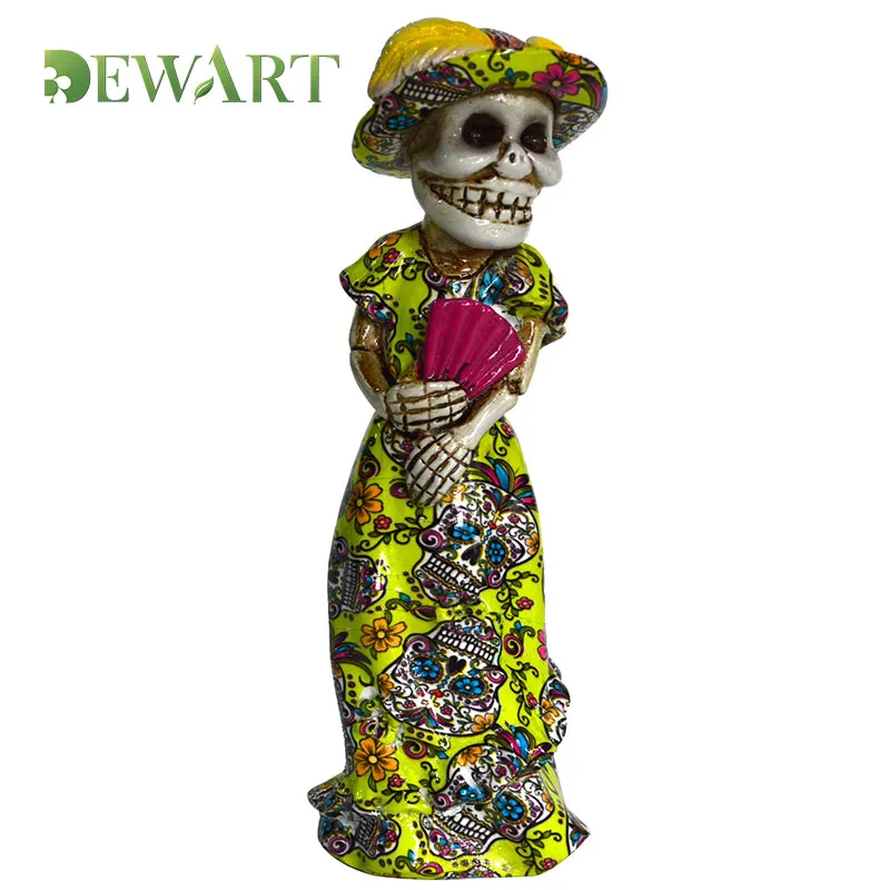Promotional Custom Large Small Resin Decorative Skull Head Figurine Statue Toy Doll Wholesale Resin