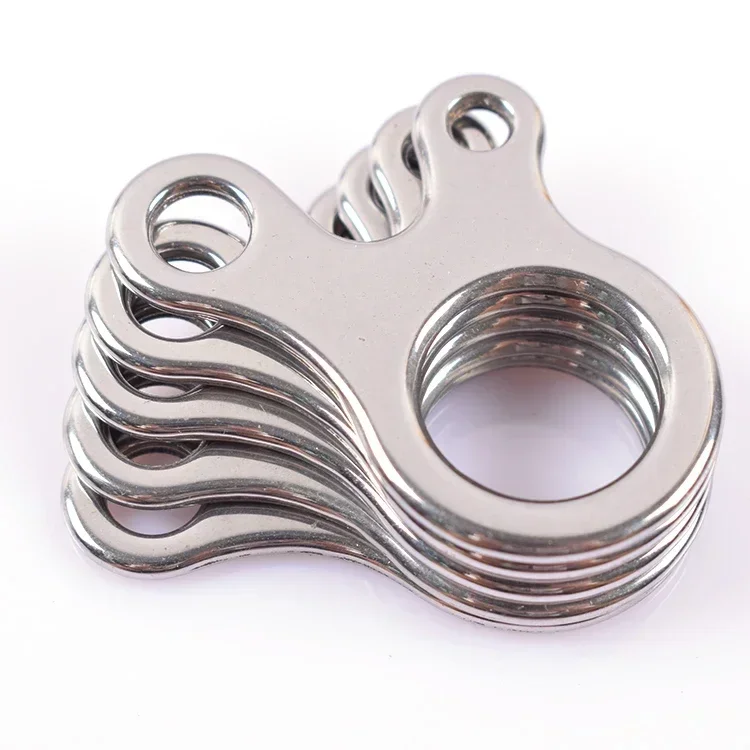 In Stock 3 Hole Stainless Steel Carabiner Rope Cord Tied Fast Tightener Non-slip Camping Tent Rope Buckle EDC Tool For Outdoor