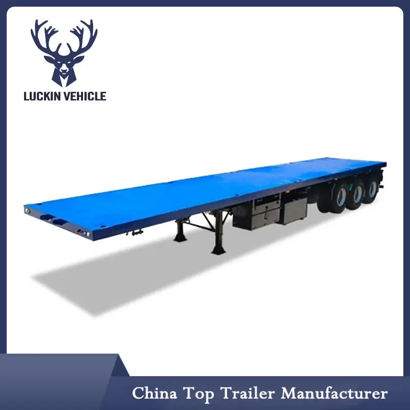 Low Price Used Flatbed Trailer 3 Axles 20ft 40ft container frame used flat bed semi trailer with container lock