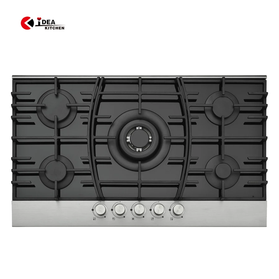 Идея оптовая цена газовая плита варочная панель стеклянная Встроенная с 5 горелками горячая Распродажа