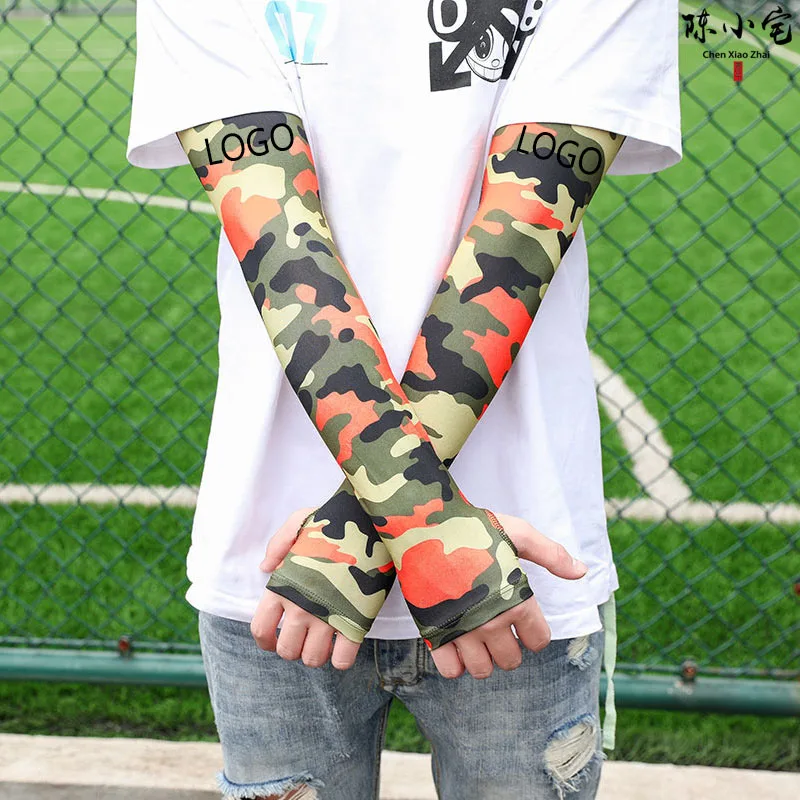 Wholesale Cheap Custom Logo Men Camouflage Sun Protection compression arm sleeve Outdoor Sports cycling arm sleeves