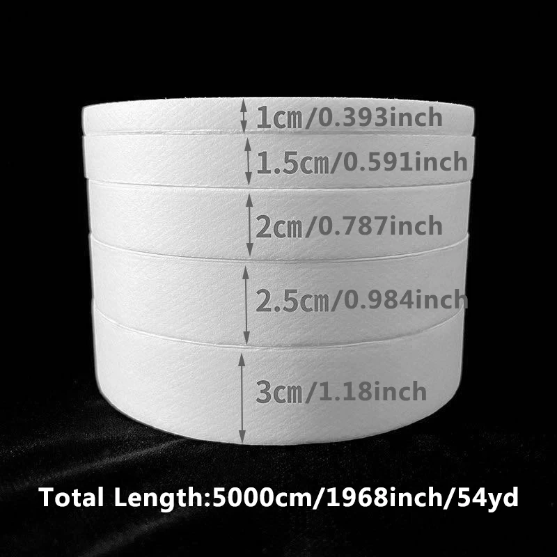 Waterproof Fusible Iron-On Hemming Tape Double-Sided Interlining Adhesive Fabric Hot Melt Mesh Roll for Curtains & Crafts