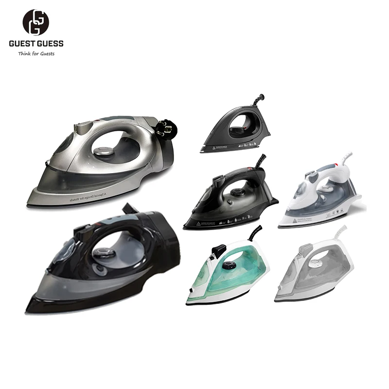 Hot Sale Custom Hospitality Use 1000W 1600W 2000W Anti-Drip Non-Stick Auto Shut-Off Hotel electric Steam Irons