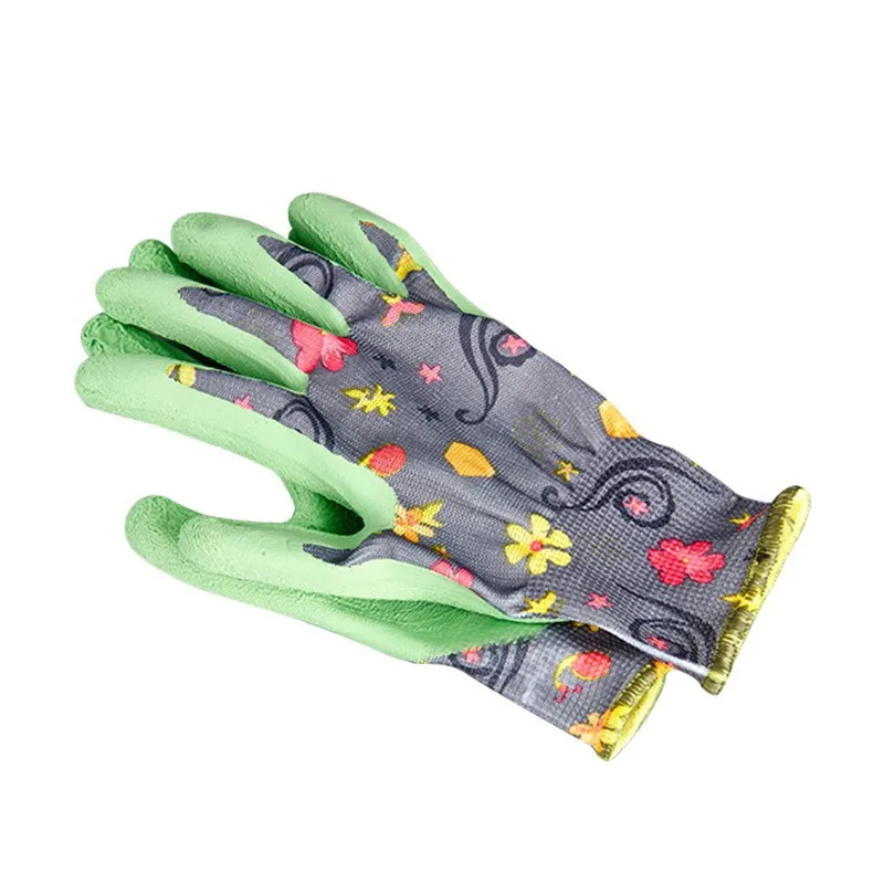 Colorful Gardening Gloves In Polyester With Pu Coated Palm Enhance Grip And Anti-puncture Labor Protective Rubber Gloves